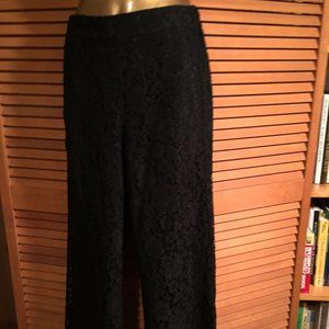 J. Crew Black Lace Lined Pants Women's Size 0